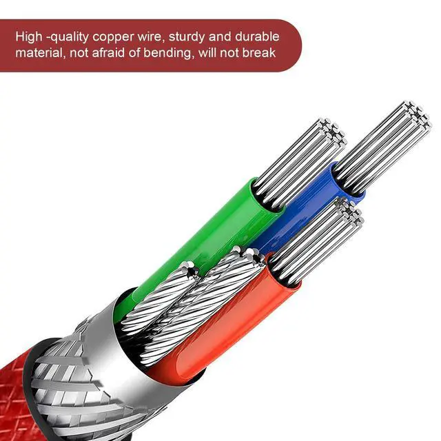 Alt view image 4 of 7 - Spiral Type-C to USB A Gaming Mechanical Keyboard Cable, Detachable Metal Aviator Fiber Braided Cable for Gaming Keyboards/Tablets/Smartphones (Red)