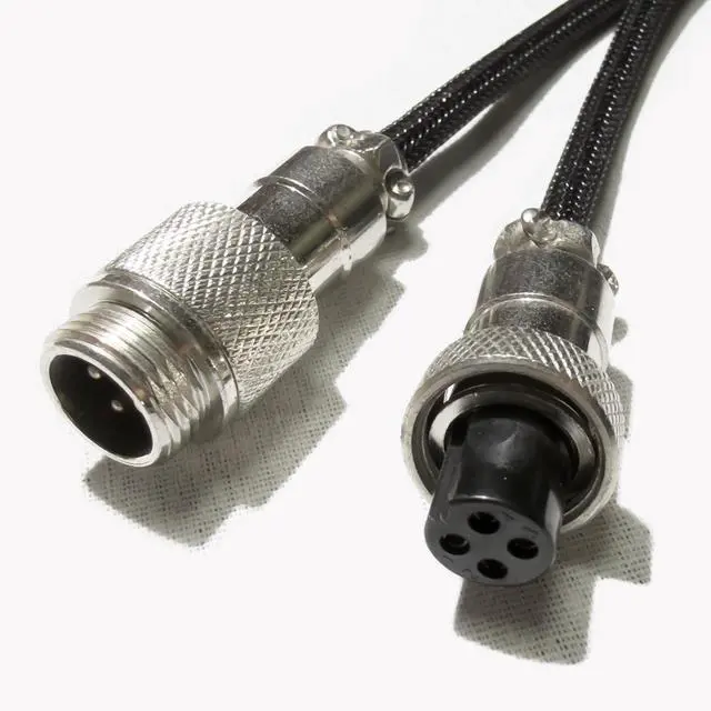 Alt view image 5 of 7 - Type-C Coiled Cable for Gaming Keyboard,Double-Sleeved Mechanical Keyboard Cable with Detachable Metal Aviator Connector,1.5M USB C to USB A. (Black)