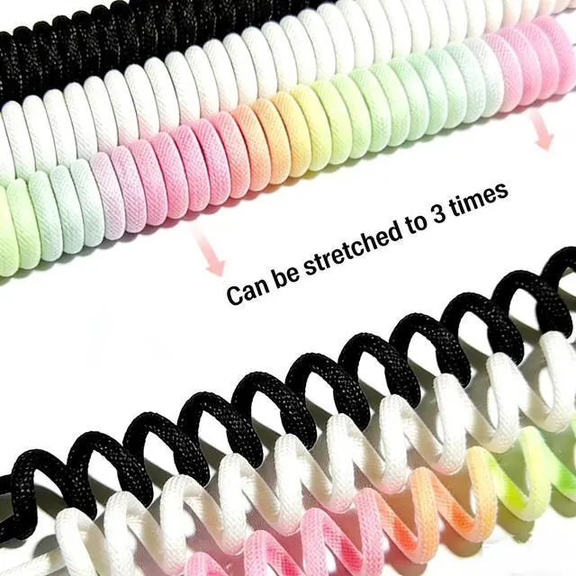 Alt view image 3 of 7 - Type-C Coiled Cable for Gaming Keyboard,Double-Sleeved Mechanical Keyboard Cable with Detachable Metal Aviator Connector,1.5M USB C to USB A. (Black)