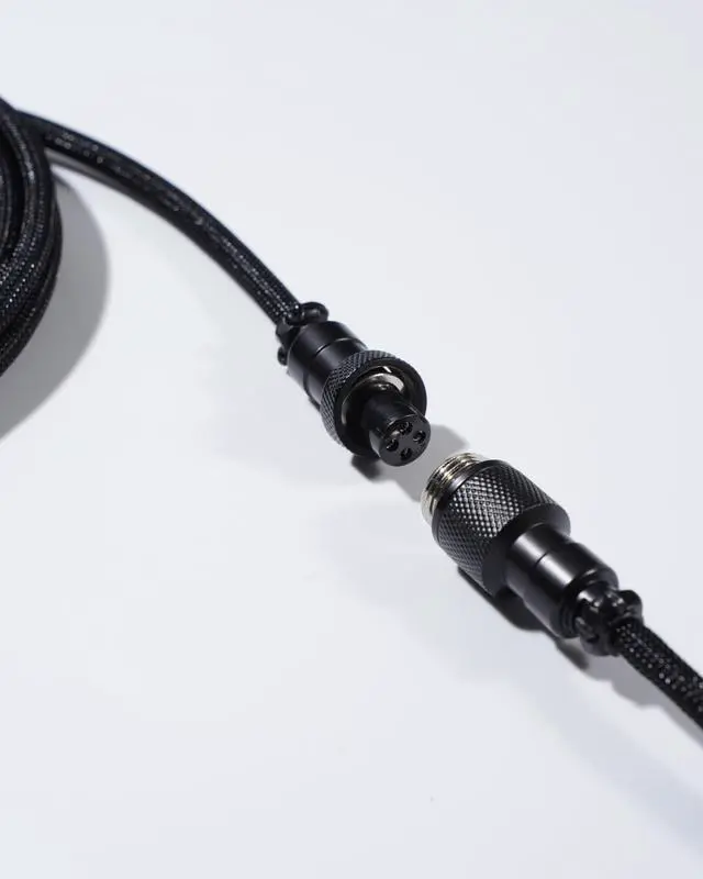 Alt view image 3 of 6 - Coiled Aviator USB Cable, Suitable Mechanical Keyboard - Black