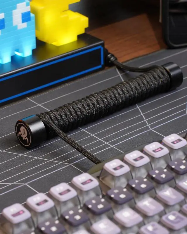 Alt view image 4 of 6 - Coiled Aviator USB Cable, Suitable Mechanical Keyboard - Black