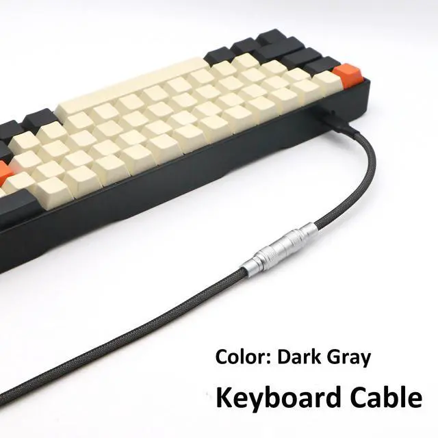 Alt view image 2 of 6 - Pro Straight Keyboard Cable, 5 Foot USB A to USB Type C Cable (Dark Gray)