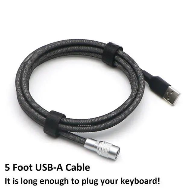 Alt view image 4 of 6 - Pro Straight Keyboard Cable, 5 Foot USB A to USB Type C Cable (Dark Gray)