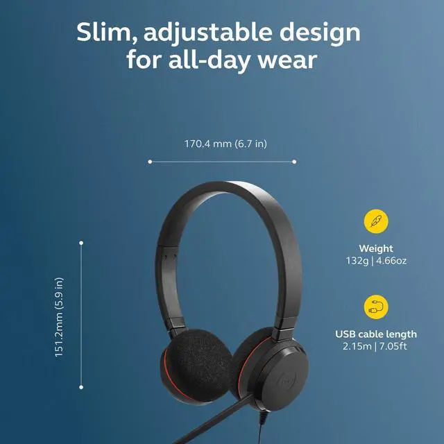 Alt view image 7 of 7 - Evolve 20 (2025 Edition) Wired USB Headset with Microphone, Black