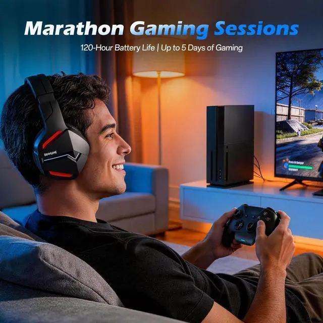 Alt view image 3 of 7 - Wireless Headset for Xbox Series X/S, Xbox One, 120H Ultra-Long Battery, Wireless Gaming Headset with Mic, 50mm Drivers, Bluetooth 5.3 & Comfortable Over-Ear Wireless Headphones