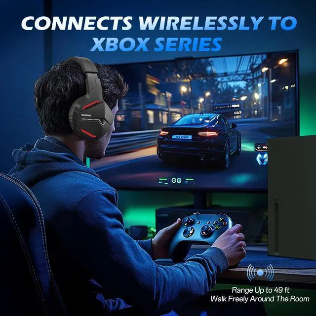 Alt view image 7 of 7 - Wireless Headset for Xbox Series X/S, Xbox One, 120H Ultra-Long Battery, Wireless Gaming Headset with Mic, 50mm Drivers, Bluetooth 5.3 & Comfortable Over-Ear Wireless Headphones
