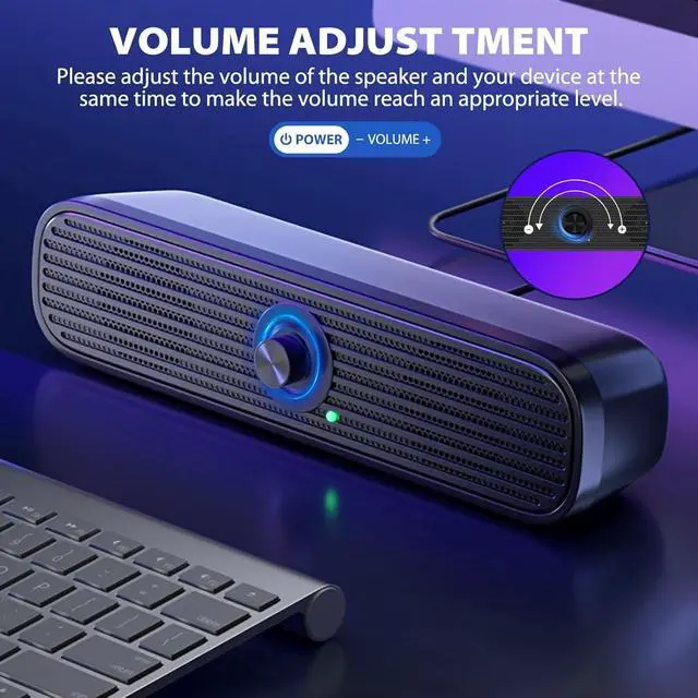 Alt view image 2 of 7 - 3.5mm Computer Speakers for Desktop Laptop Tablet with Volume Control