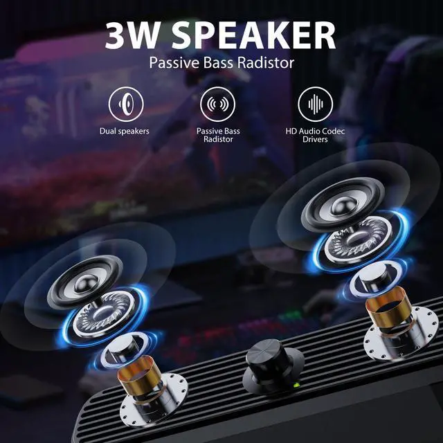 Alt view image 3 of 7 - 3.5mm Computer Speakers for Desktop Laptop Tablet with Volume Control