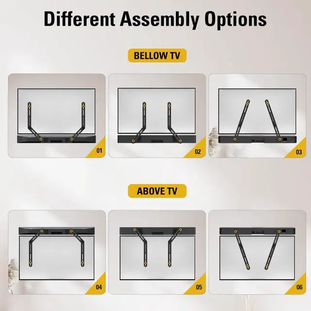Alt view image 7 of 7 - Soundbar Mount Bracket Fits Most of Soundbars up to 15 Lbs