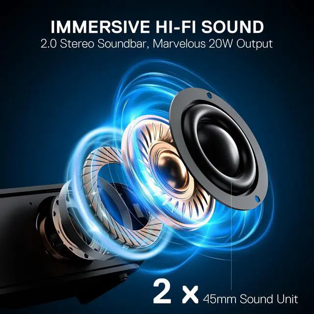 Alt view image 2 of 7 - GS821 2.0 Channel Soundbar for TV, HDMI ARC/Optical/BT 5.3