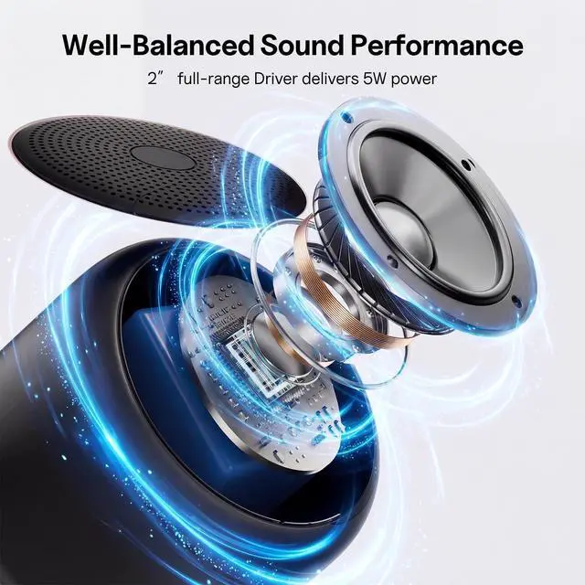 Alt view image 2 of 7 - Portable Bluetooth Speakers with Strap Easy to Carry Mini Speaker