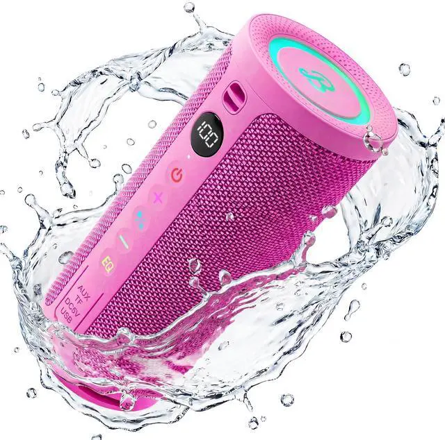 Main image of Roar 3 Portable Bluetooth Speaker,20W Powerful Sound with JIKE Bass,IPX6 Waterproof,24H Playtime,Bluetooth 5.4,RGB Lights,Wireless TWS Pairing,Outdoor for Camping and Beach (Pink)