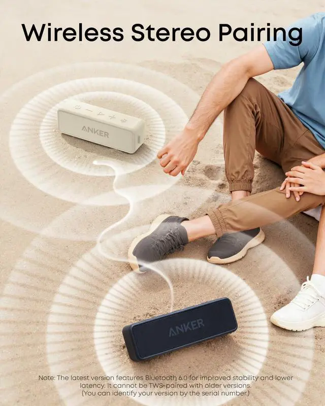 Alt view image 6 of 7 - Soundcore 2 Portable Bluetooth Speaker, Stereo Sound, IPX7