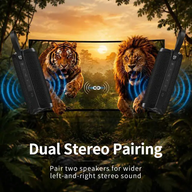 Alt view image 7 of 7 - Portable Bluetooth Speaker 15W, IPX6, Black