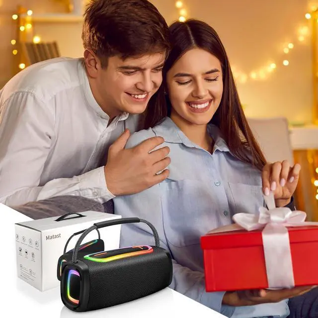 Alt view image 7 of 7 - 2026 Outdoor Bluetooth BT5.4 Speaker: 60W Loud Sound, IPX7 Waterproof with 40H Playtime, Bass, TWS, 6000mAh Portable Wireless Speakers with RBG Light Show for House, Party, Projector, Beach (Black)
