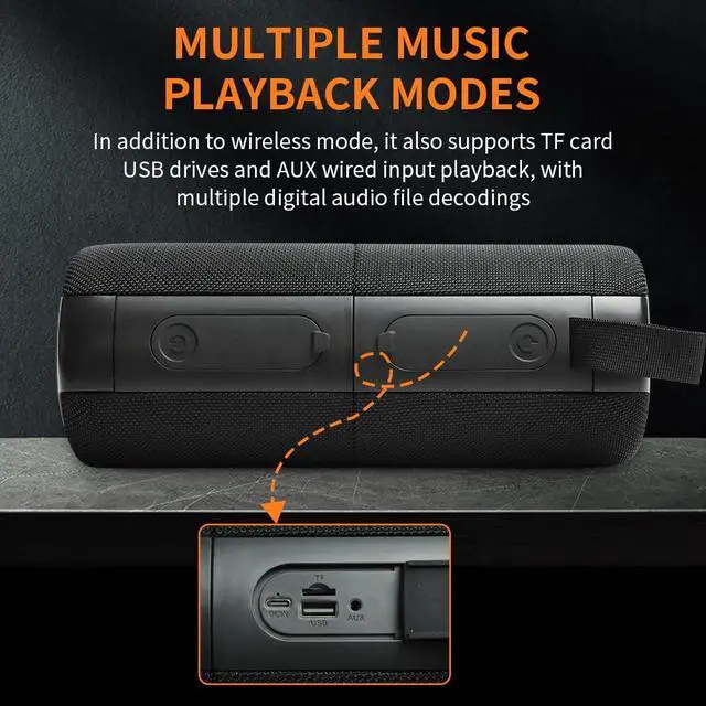 Alt view image 6 of 7 - 2 in 1 Portable Splittable 40W Dual Bluetooth Speaker, Waterproof Split Wireless Speaker V5.3 with Deep Bass Loud Stereo Sound, 24H Playtime, True Wireless Pairing for Home, Outdoor or Travel