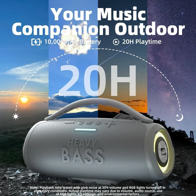 Alt view image 3 of 7 - Speakers Bluetooth Wireless 60W 20H IPX6 Outdoor Camping Beach 60W Max Loud Portable Speaker with Bass 20H Playtime, IPX6 Waterproof, Dual Pairing, Perfect for Outdoor Camping Beach Party