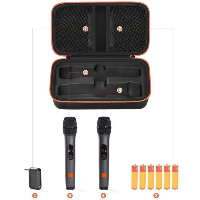Alt view image 2 of 7 - Dual Microphone Case for JBL PartyBox Wireless Mic, Case Only