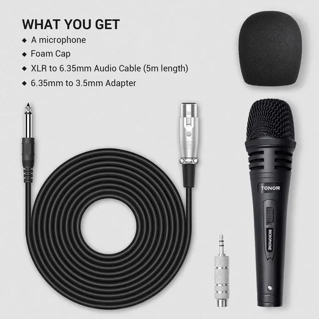 Alt view image 4 of 7 - K1 Vocal Microphone for Singing, Dynamic Handheld Wired Karaoke Mic, Microfono with 5M XLR to 1/4" Cable, Compatible with Amp, Mixer, Suitable for Speech, Karaoke and Outdoor Activities