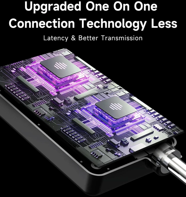 Alt view image 4 of 7 - Wireless Microphone, Rechargeable Wireless Microphones with One-to-One Chip Connection and LED Lights, 40H Duration, 200FT Range Receiving, Less Latency Karaoke Microphone for Singing, Speech, Party