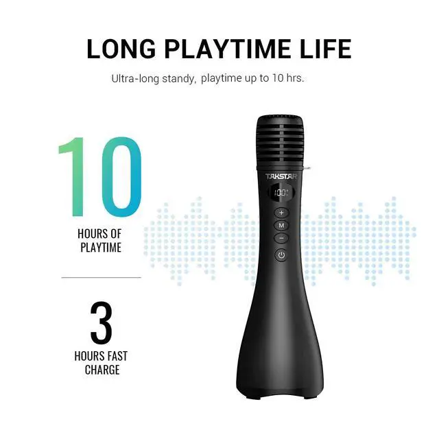 Alt view image 4 of 7 - Bluetooth Microphone & Voice Amplifier, 15W Wireless Handheld Mic with Speaker LED Display, 4 Modes, Noise Canceling, Portable PA System for Teaching Singing Speaking Karaoke Wedding - DA10