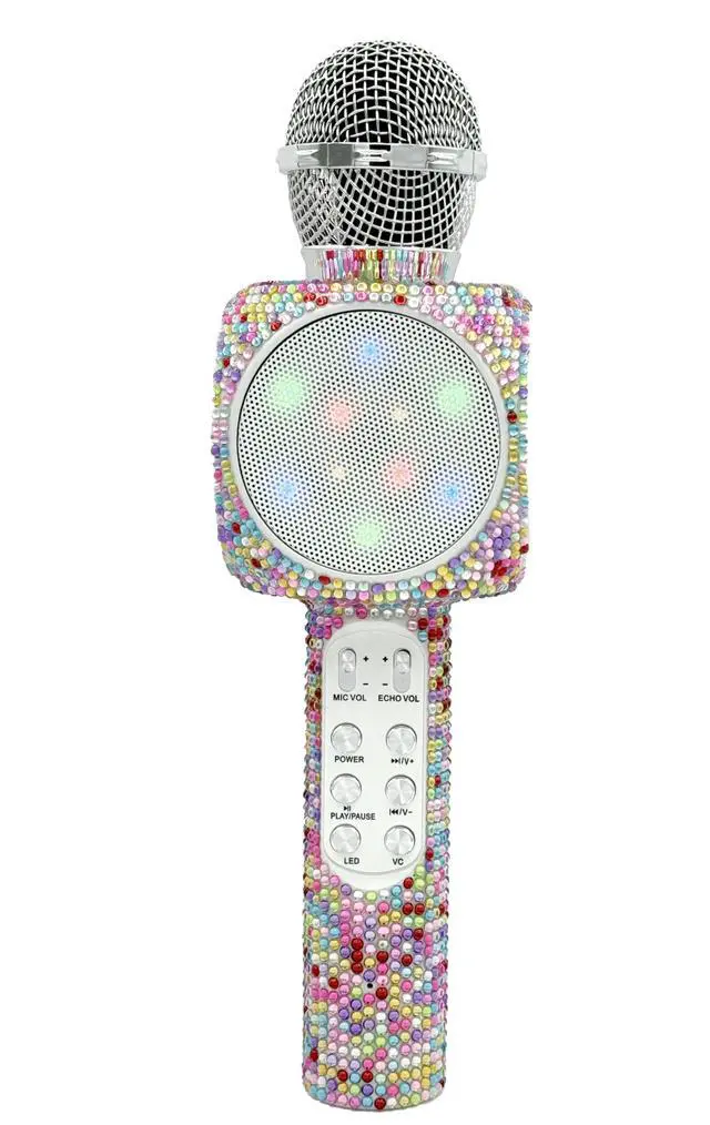 Alt view image 3 of 4 - Sing-Along Bling Bluetooth Karaoke Microphone with LED for Karaoke Speaker