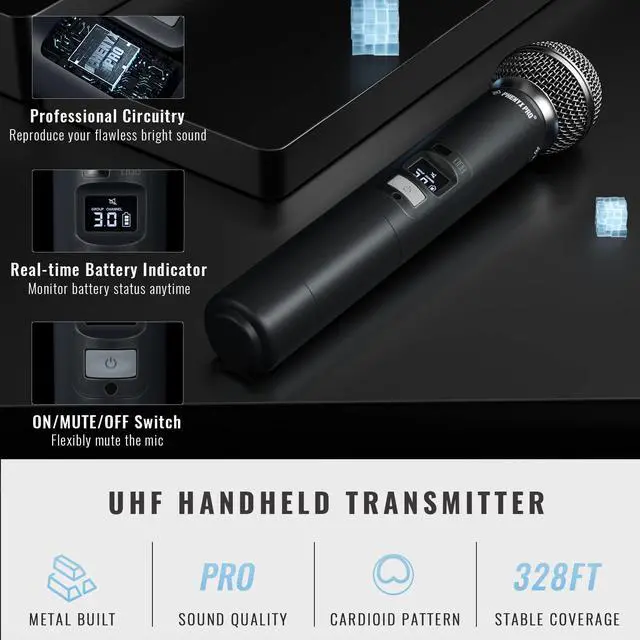 Alt view image 2 of 3 - UHF Metal Dynamic Handheld Mic for PTU Systems PWH-7