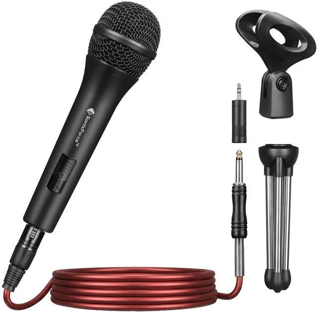 Main image of Professional Dynamic Microphone for Singing Karaoke Microphone with 16ft XLR to 1/4'' Audio Cable, Vocal Handheld Mic for Podcast Mixer Amplifier PA System