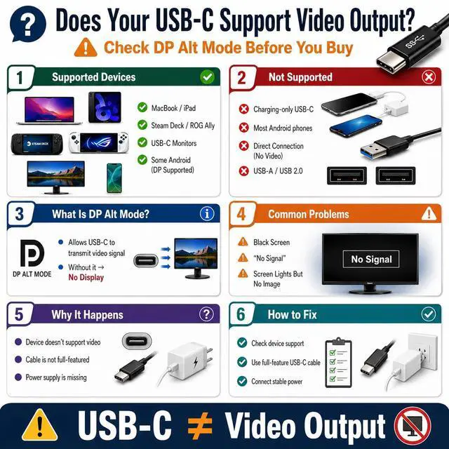 Alt view image 3 of 7 - 4-in-1 Dual USB C Port Hub Adapter with Dual Display Output Support 2 Players 4K@60Hz Video Output, PD 100W Fast Charging, USB 3.0 5Gbps for S/witch2, AR Glasses, Laptops, Type C Portable Monitors