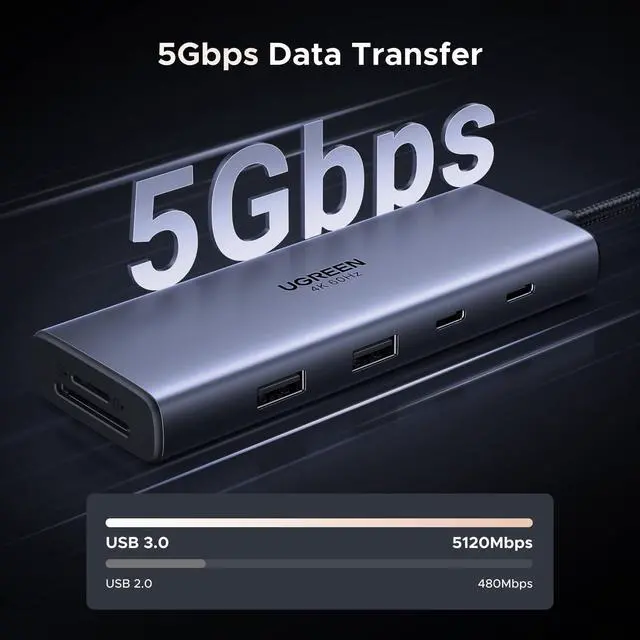 Alt view image 4 of 7 - USB C Docking Station Dual Monitor, 9-in-1 Aluminum Dock with 2xHDMI