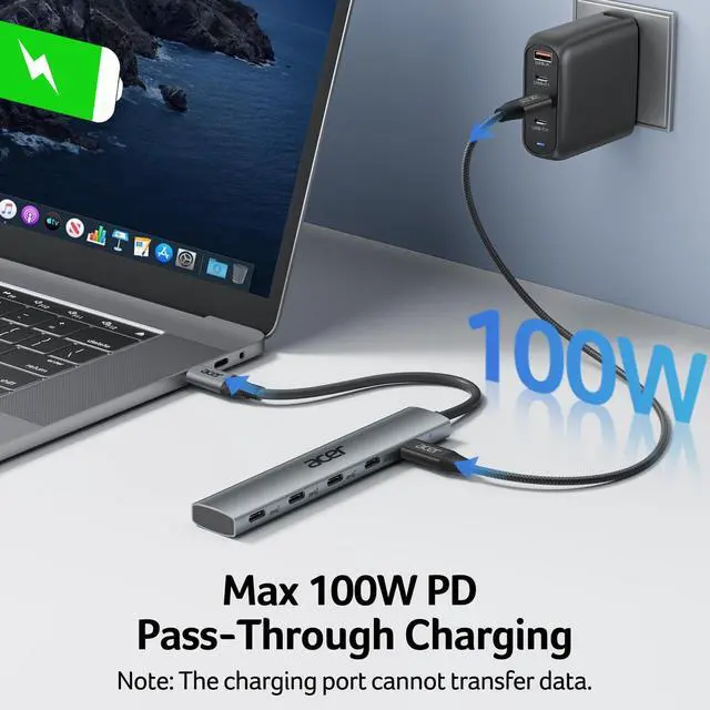 Alt view image 4 of 7 - 10 Gbps USB C Hub, USBC Splitter with 4*USB C 3.2 and 100W PD Port