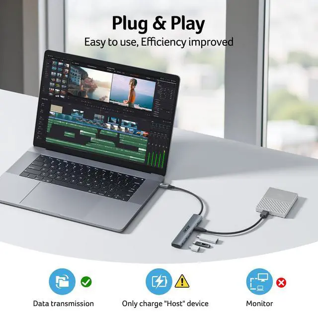 Alt view image 5 of 7 - 10 Gbps USB C Hub, USBC Splitter with 4*USB C 3.2 and 100W PD Port