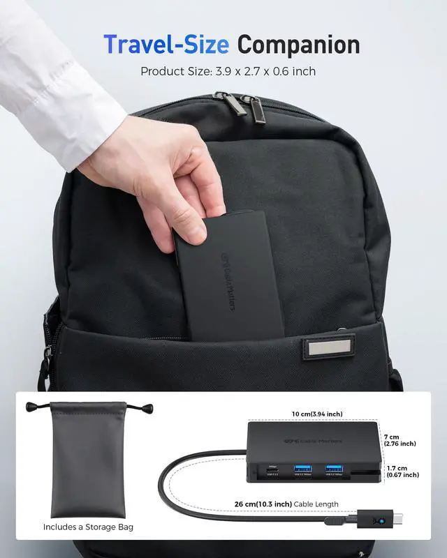 Alt view image 6 of 7 - 8-in-1 Portable 40Gbps USB4 Hub Dual DisplayPort