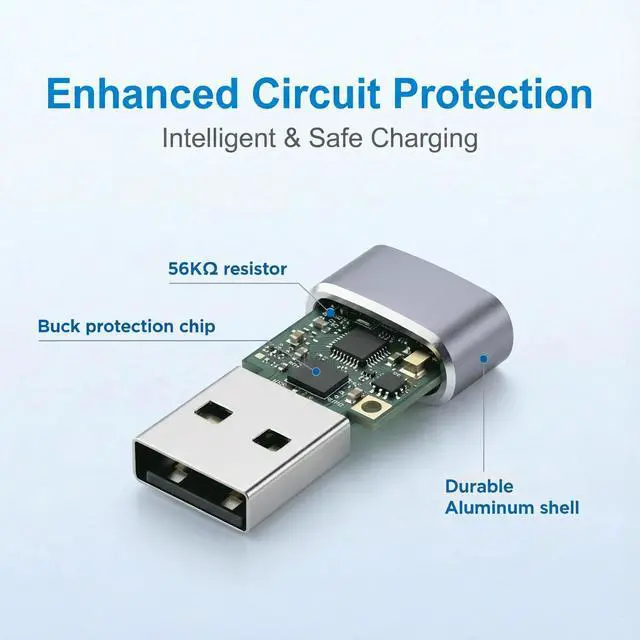 Alt view image 7 of 7 - USB to USB C Adapter 10 Pack,USB C Female to USB Male Converter