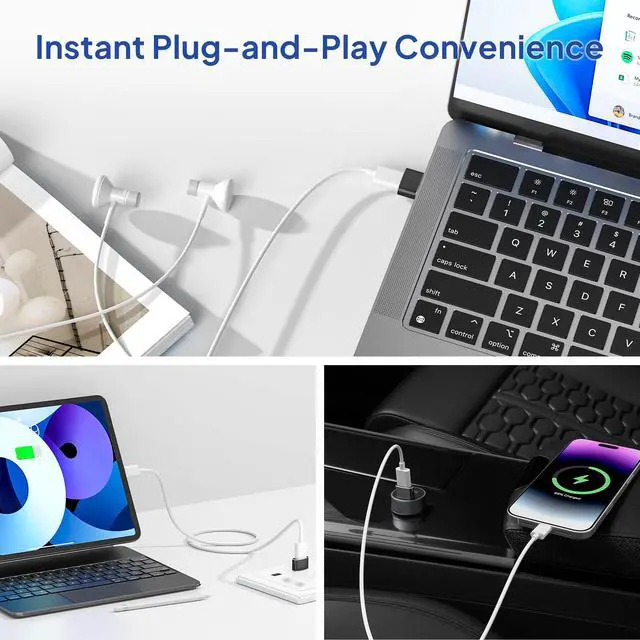 Alt view image 6 of 7 - USB to USB C Adapter for iPhone 17 4Pack,USBC Car Charger Adapter