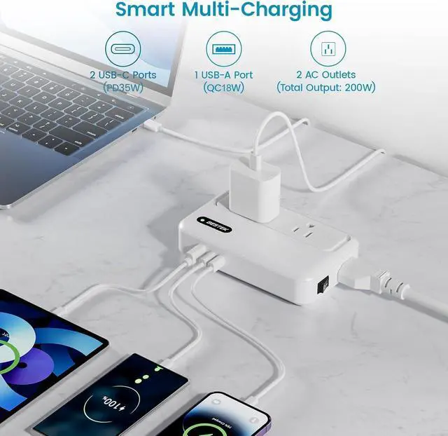 Alt view image 2 of 7 - 220v to 110v Converter with USB C 35w, 300W AC Peak Voltage Converter US to Europe, Universal Travel Adapter for Hair Straightener/Curling Iron with EU UK FR DE ES AU Travel Adapter