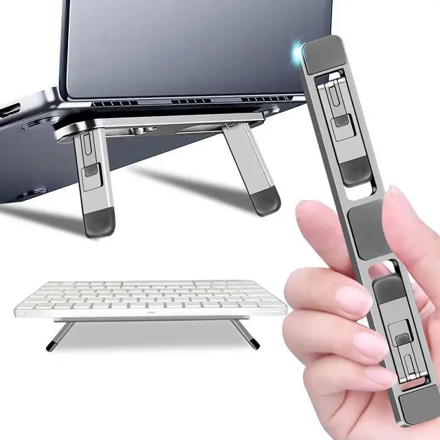 Main image of Laptop Computer Stand Keyboard for Desktop Adhesive Laptop Stand Heat Dissipation, Aluminum alloy Keyboard foot Support pad Height, Be Suitable for With 10 to 17 inch Accessories (silver)