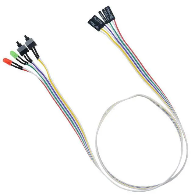 Alt view image 2 of 7 - 3 Pack Desktop Computer PC Case Power Supply On Off Reset Push Button Switch ATX Front Bezel Universal Replacement Wire Cable with HDD SW LED Power Light Indicator