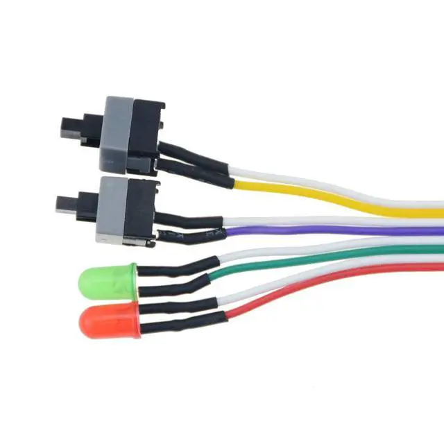 Alt view image 4 of 7 - 3 Pack Desktop Computer PC Case Power Supply On Off Reset Push Button Switch ATX Front Bezel Universal Replacement Wire Cable with HDD SW LED Power Light Indicator