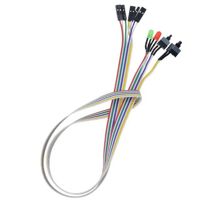 Alt view image 5 of 7 - 3 Pack Desktop Computer PC Case Power Supply On Off Reset Push Button Switch ATX Front Bezel Universal Replacement Wire Cable with HDD SW LED Power Light Indicator