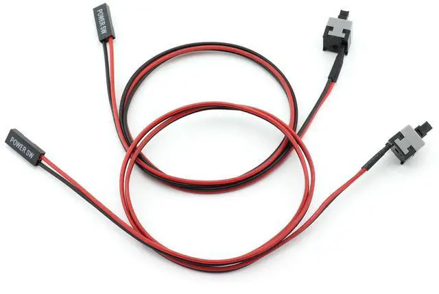 Main image of 2pcs PC Power Button ATX Desktop Computer PC Case Motherboard On/Off/Reset Switch Power Cord Re-Starting Switch Cable Power SW Cable 2 Pin 50cm