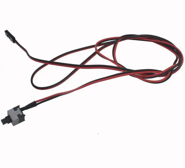Alt view image 3 of 4 - 2 Pcs ATX PC Power Switch Cord 2 Pin SW Motherboard Reset Switch PC Desktop Power Cable On/Off Push Button