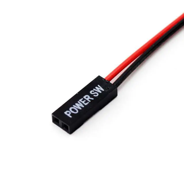 Alt view image 3 of 3 - 2pcs PC Power Button ATX Desktop Computer PC Case Motherboard On/Off/Reset Switch Power Cord Re-Starting Switch Cable Power SW Cable 2 Pin 50cm