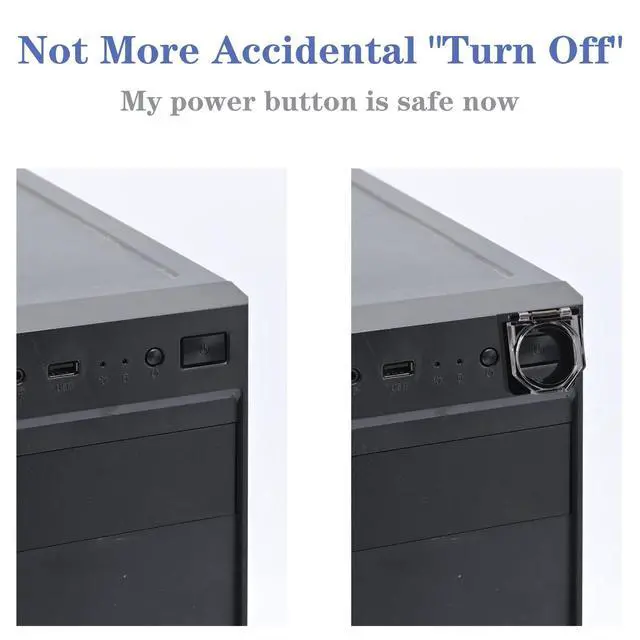 Alt view image 2 of 7 - Power Push Button Switch Cover, Dustproof Safety PC Power Button Cover 22mm