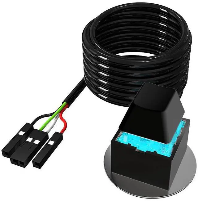 Alt view image 7 of 7 - Desktop Computer Power Switch Power Supply Control Adapter Cable 2M External PC Power Button ATX Desktop Computer Case Motherboard Switch On Off Power SW Cables, Black