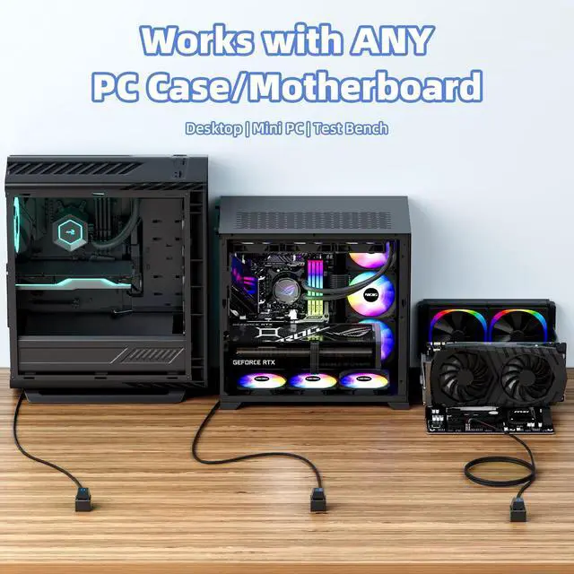 Alt view image 3 of 7 - PC Power Button with 118" Cable - Desktop Computer Power Switch, External ON/Off Switch LED, PC Power Supply Button Splitter for Computer Motherboard (Black 118'')