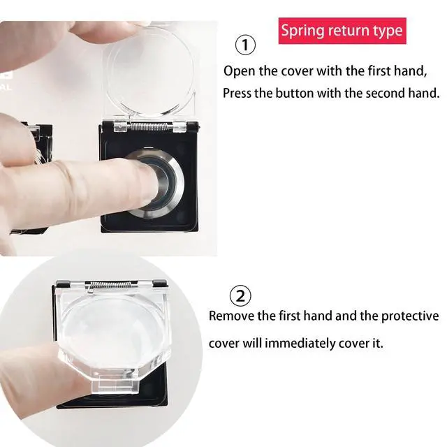 Alt view image 3 of 7 - 2Pcs Momentary Power Push Button Switch Cover, Waterproof and Collision Resistant Dustproof Safety Protector for 22mm 7/8" Mounting Hole Computer PC Desktop