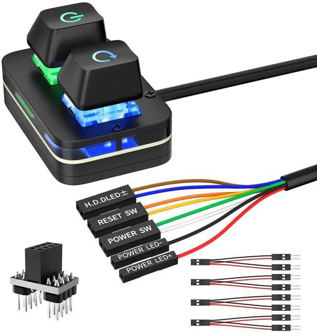 Main image of PC Power Button, Desktop Computer External PC Power Supply Switch for Computer Motherboard (Acrylic)