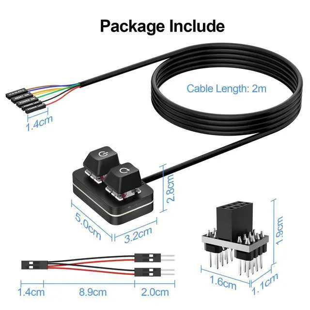 Alt view image 6 of 6 - PC Power Button, Desktop Computer External PC Power Supply Switch for Computer Motherboard (Acrylic)