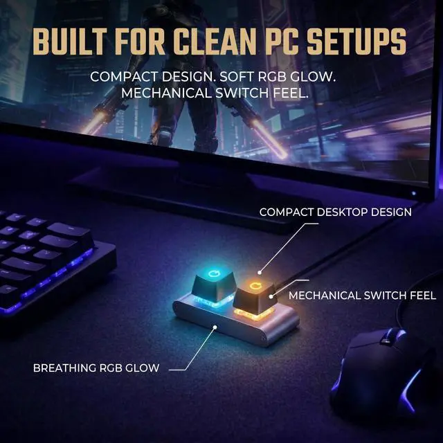 Alt view image 4 of 7 - Dual PC Power Button, External ATX Power and Reset Switch